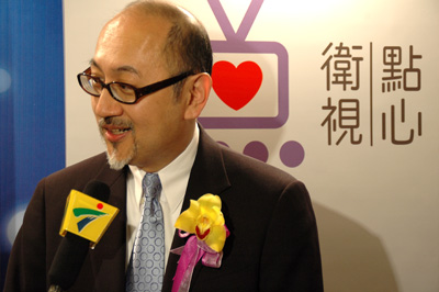 香港點心電視有限公司董事/行政總裁司徒傑先生在點心衛視開播慶祝典禮上接受媒體訪問