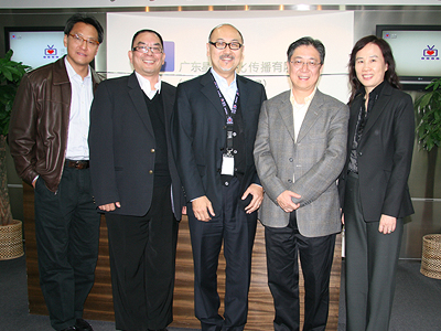 From left: Head of the Public and Current Affairs Section of RTHK, Mr. Benny Cheung; Head of the Corporate Development Unit for RTHK, Mr. Patrick Lee; Director and Chief Executive Officer of Dim Sum TV, Mr. Kit Szeto; Assistant Director of Broadcasting for RTHK, Mr. Cheung Man-sun; and Dim Sum TV’s Corporate Communications Department Controller, Ms. Lynna Qi.
