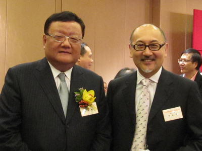 Mr. Kit Szeto, Director & CEO of Dim Sum TV, and Mr. Liu Changle, Chairman of Phoenix Satellite Television Holdings Limited at the cocktail reception