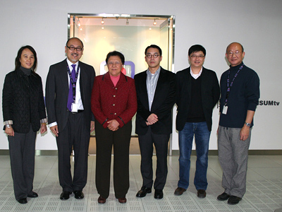 From left: Ms. Lynna Qi, Dim Sum TV’s Corporate Communications Department Controller; Mr. Kit Szeto, Director and Chief Executive Officer of Dim Sum TV; Mrs. Rita Fan Hsu Lai Tai, Member of the Standing Committee of the Eleventh National People’s Congress of the People’s Republic of China; Mr. David Pong, Director of Dim Sum TV; Mr. Lau Wai Chung, Personal Assistant to Mrs. Fan; Mr. Giovanni Chan, Executive Vice President & Chief Operation Officer of Dim Sum TV.