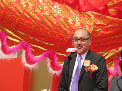 Mr. Kit Szeto, Director and Chief Executive Officer of Dim Sum TV, delivering his New Year greetings. 