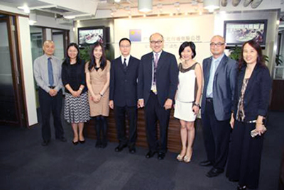From left: Mr. Lu Xiaodan, Personal Assistant to the Head of Dim Sum TV Channel; Ms. Anne Pak, Deputy Director of the Hong Kong Economic and Trade Office in Guangzhou; Ms. Ellen Chan, Deputy Director, HKETOG; Mr. Alan Chu, Director, HKETOG; Mr. Kit Szeto, Director & CEO of Dim Sum TV; Ms. Amy Wong, Vice President, Sales & Marketing, DSTV; Mr. Raymond Wong, Principal Information Officer, HKETOG; Ms. Lynna Qi, Controller, Public Affairs, DSTV. 