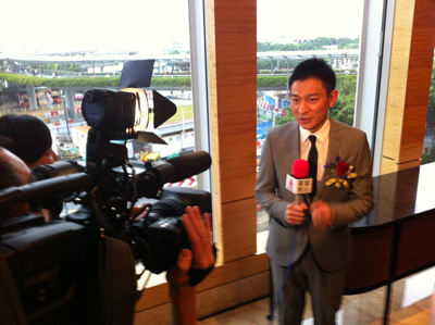 Winner of the Meritorious Personages Award, Mr. Andy Lau, talking to Dim Sum TV.