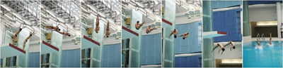 Men’s synchronized diving demonstration.