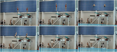 Women’s synchronized diving demonstration.