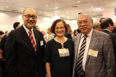 由左至右：司徒傑先生，全國政協委員、香港工會聯合會會長林淑儀女士，立法會議員黃定光先生。