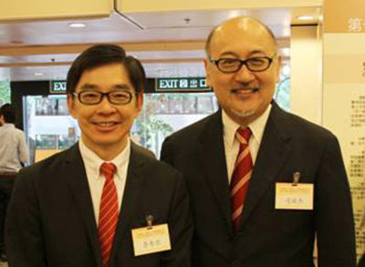 香港經貿商會會長李秀恒先生與司徒傑先生。