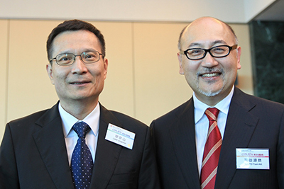 Mr. Liao Jingshan, Director of the Hong Kong and Macao Affairs Office of Guangdong Province (left) with Mr. Kit Szeto.