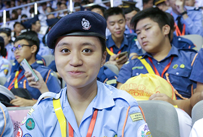 梁佩雯，17歲，代表香港交通安全隊，第一次來北京
