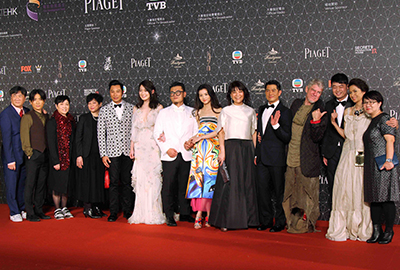The cast and crew of Port of Call joined together on the red carpet ceremony. 