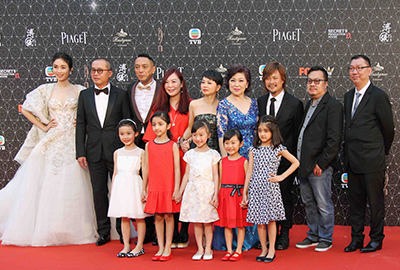 Cast from the drama film Little Big Master posed on the red carpet.