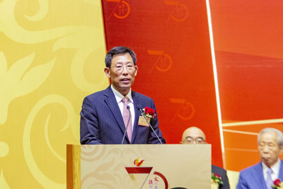 香港大公文匯傳媒集團董事長、香港文匯報社長姜在忠致辭